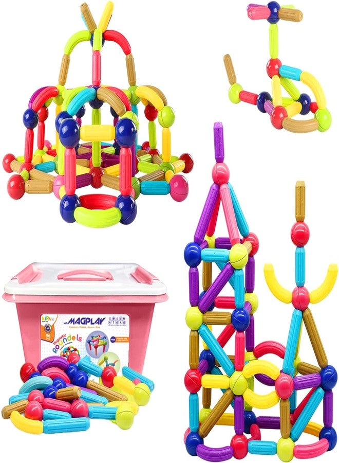 KIPA GAMING MagPlay Roundel | 100-Piece Magnetic Sticks and Blocks Building Set - Educational STEM Toy for Toddlers (3+ Years) - Montessori Learning and Construction Kit (Roundel - 100Pcs) - Image 1
